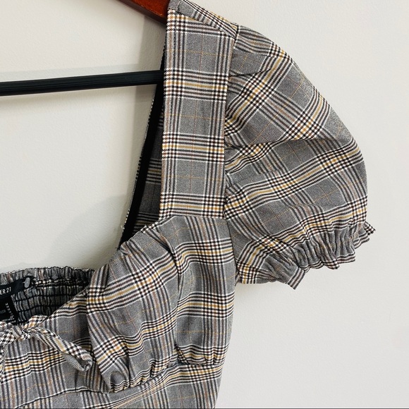 Forever 21 plaid prints ruched bust crop top - Picture 5 of 6